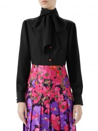 Long-Sleeve Lady Bug Button Tie-Neck Blouse at Saks Fifth Avenue